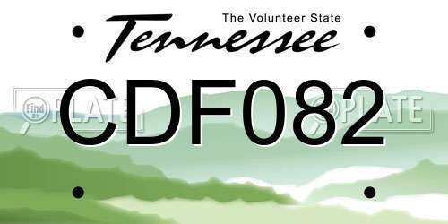 CDF082 Tennessee License Plate