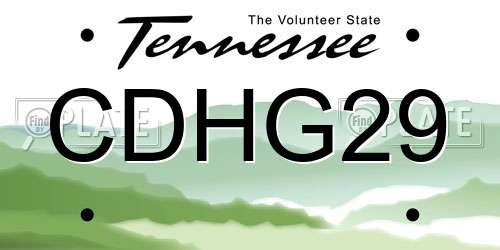 CDHG29 Tennessee License Plate