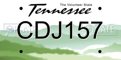 CDJ157 Tennessee License Plate