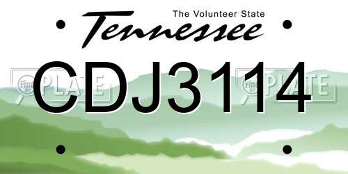 CDJ3114 Tennessee License Plate