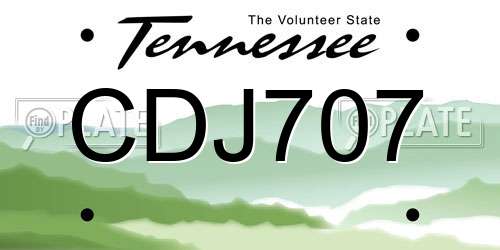 CDJ707 Tennessee License Plate