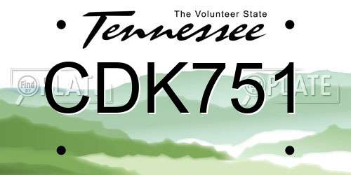 CDK751 Tennessee License Plate