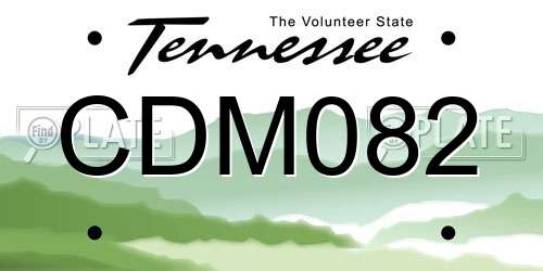 CDM082 Tennessee License Plate