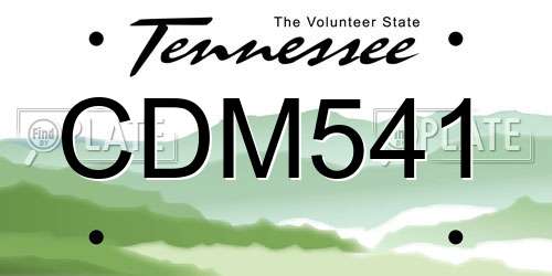 CDM541 Tennessee License Plate
