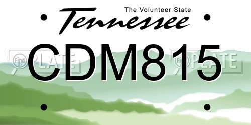 CDM815 Tennessee License Plate