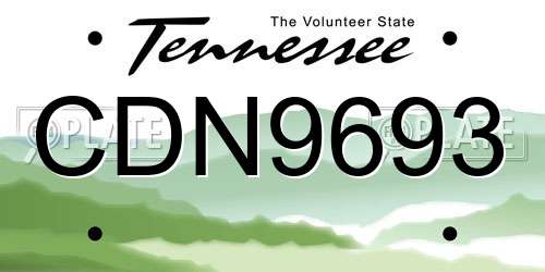 CDN9693 Tennessee License Plate