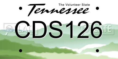 CDS126 Tennessee License Plate