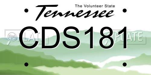 CDS181 Tennessee License Plate