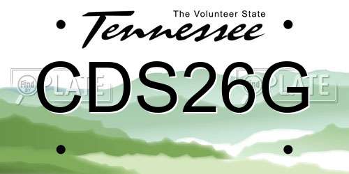 CDS26G Tennessee License Plate