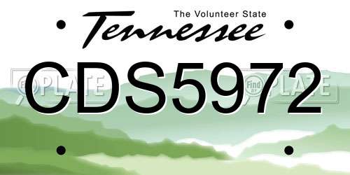 CDS5972 Tennessee License Plate