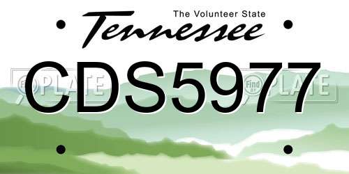 CDS5977 Tennessee License Plate