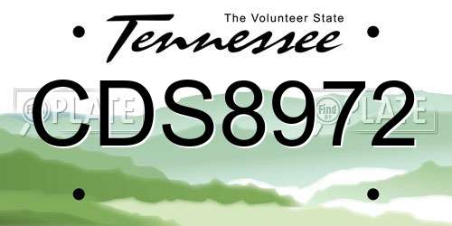 CDS8972 Tennessee License Plate