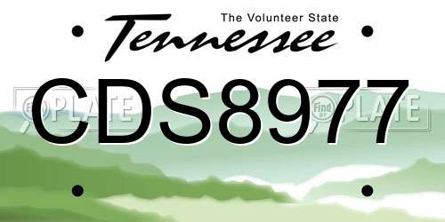 CDS8977 Tennessee License Plate