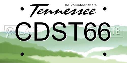 CDST66 Tennessee License Plate