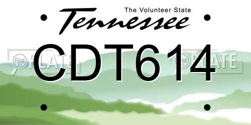 CDT614 Tennessee License Plate