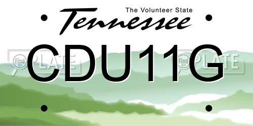CDU11G Tennessee License Plate
