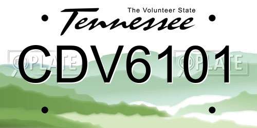 CDV6101 Tennessee License Plate