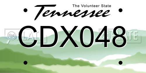 CDX048 Tennessee License Plate
