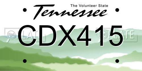 CDX415 Tennessee License Plate