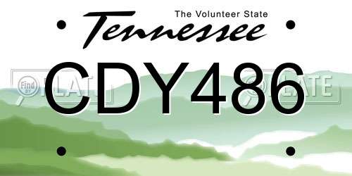 CDY486 Tennessee License Plate