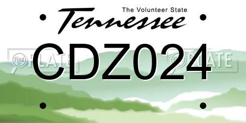 CDZ024 Tennessee License Plate