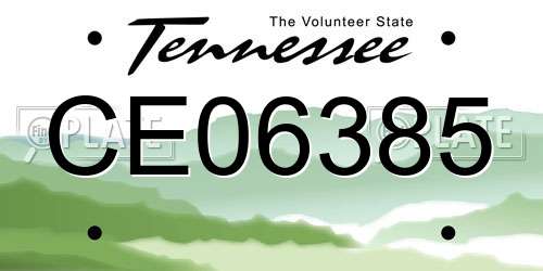CE06385 Tennessee License Plate
