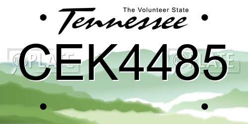 CEK4485 Tennessee License Plate