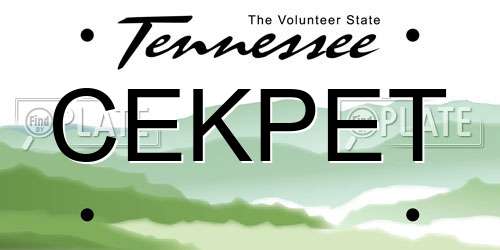 CEKPET Tennessee License Plate