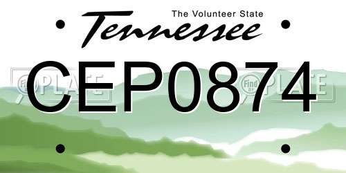 CEP0874 Tennessee License Plate