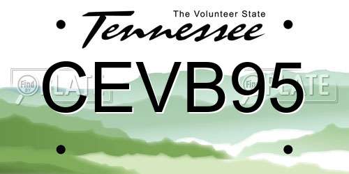 CEVB95 Tennessee License Plate