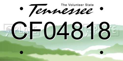CF04818 Tennessee License Plate