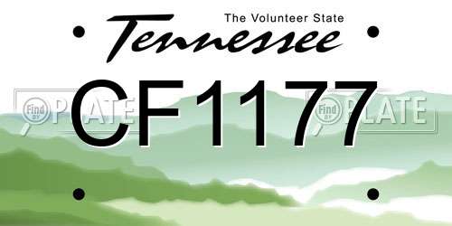 CF1177 Tennessee License Plate