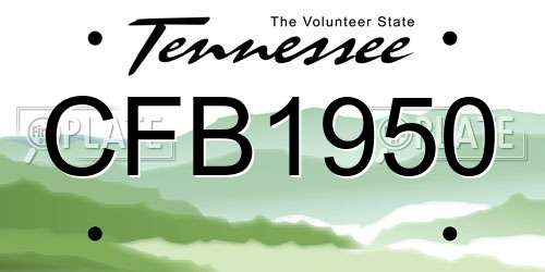 CFB1950 Tennessee License Plate