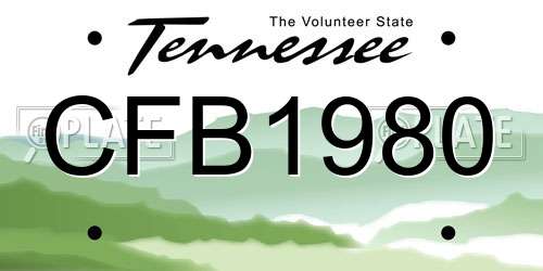 CFB1980 Tennessee License Plate