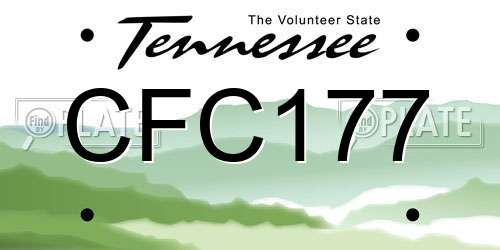 CFC177 Tennessee License Plate