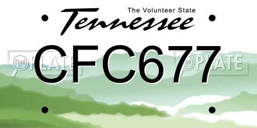 CFC677 Tennessee License Plate