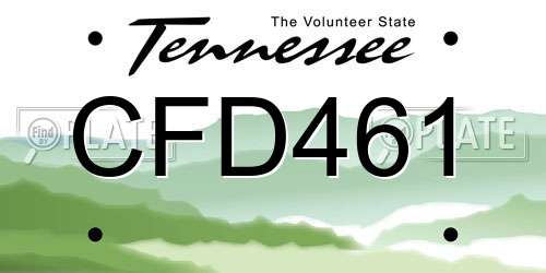 CFD461 Tennessee License Plate
