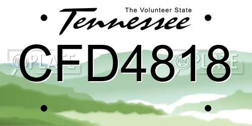 CFD4818 Tennessee License Plate