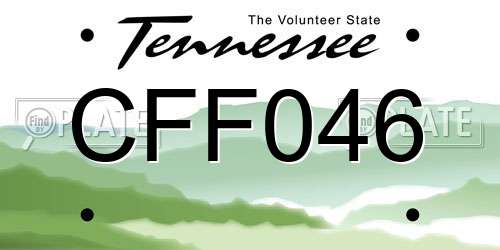 CFF046 Tennessee License Plate