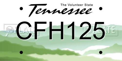 CFH125 Tennessee License Plate
