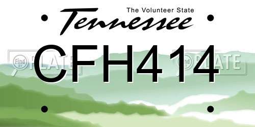 CFH414 Tennessee License Plate