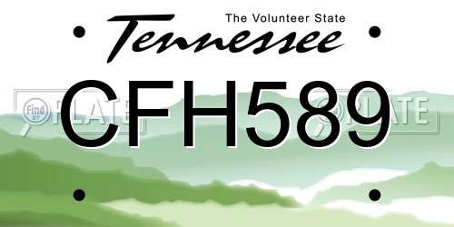 CFH589 Tennessee License Plate