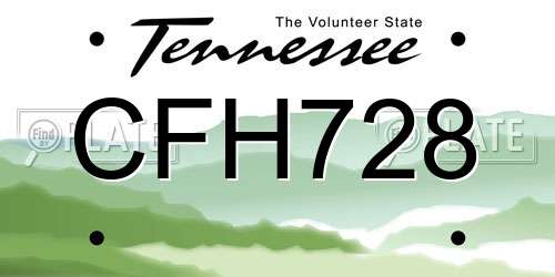 CFH728 Tennessee License Plate
