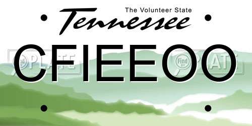 CFIEEOO Tennessee License Plate