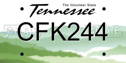 CFK244 Tennessee License Plate
