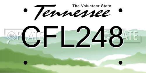 CFL248 Tennessee License Plate