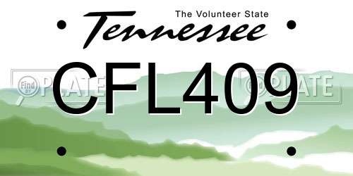 CFL409 Tennessee License Plate