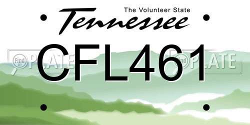 CFL461 Tennessee License Plate