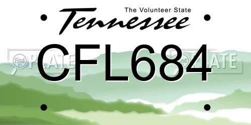 CFL684 Tennessee License Plate