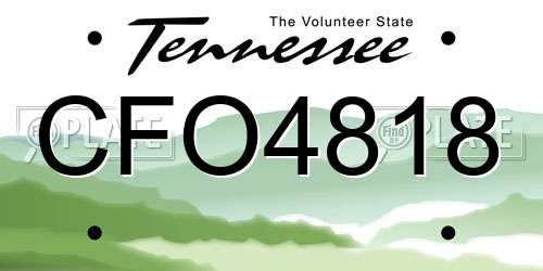 CFO4818 Tennessee License Plate